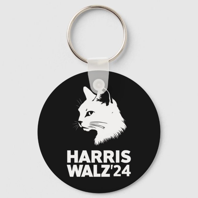 Llavero Harris Waltz 2024 Gato gracioso Kamala Tim (Anverso)