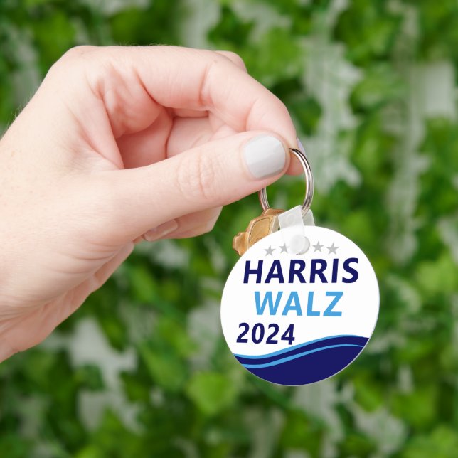 Llavero Harris Walz 2024 para President Blue Wave (Mano)