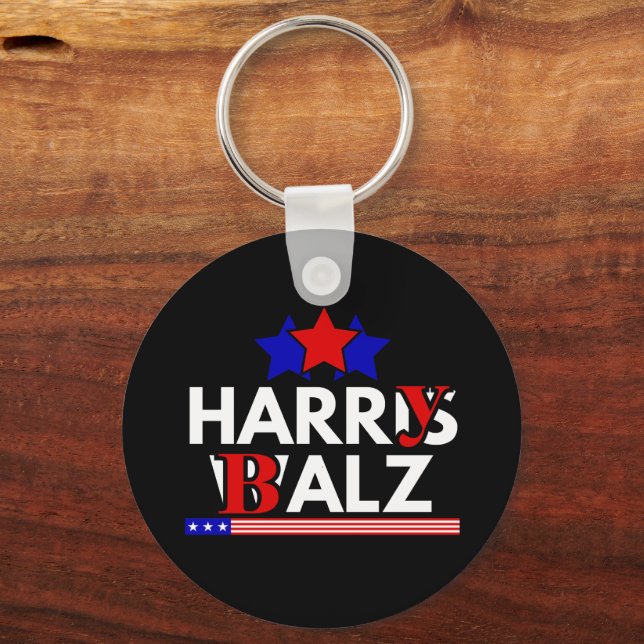 Llavero Harris Walz 24 Harry Balz 2024 Meme Democratics (Anverso)