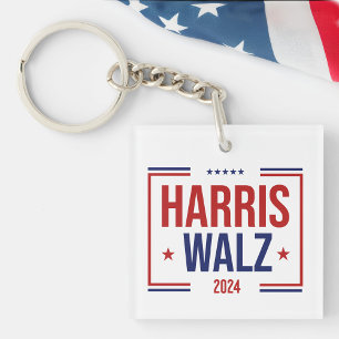 Llavero Harris Walz Campaign Election Acrylon