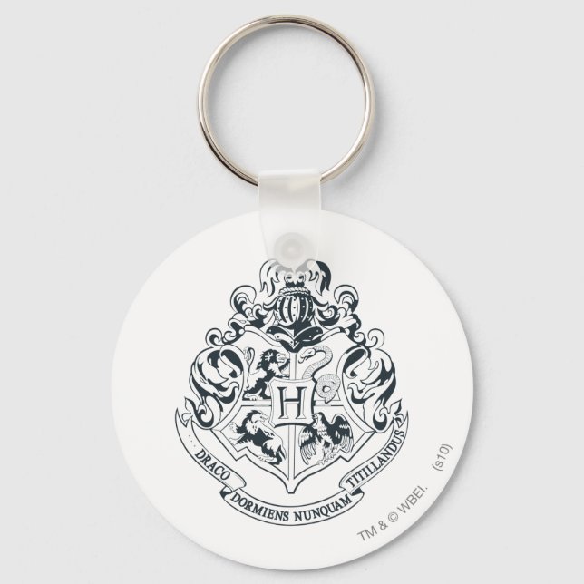 Llavero Harry Potter | Coplas Hogwares - Blanco y negro (Anverso)