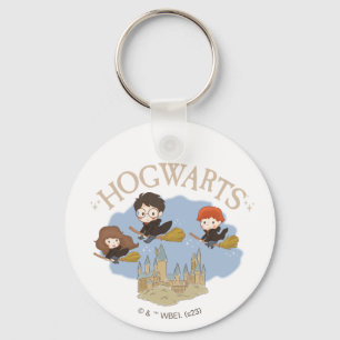 Llavero HARRY POTTER™, Hermione y Ron vuelan sobre HOGWART