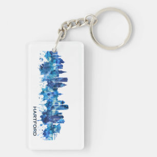 Llavero Hartford Connecticut Skyline Blue