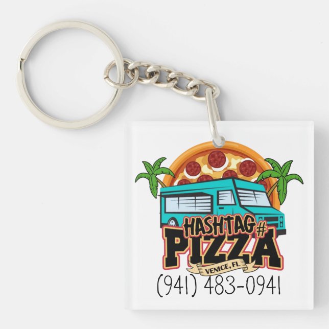Llavero Hashtag Pizza Keychain (Frente)