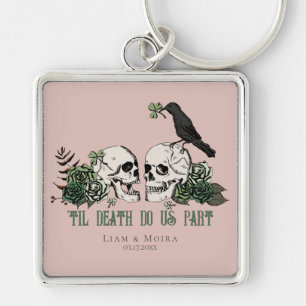 Llavero Hasta la Muerte Blush Rosa Floral Calavera