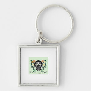 Llavero Hasta Que La Muerte Nos Divida, Calavera Con Flore