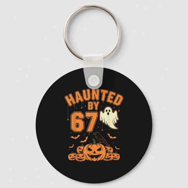 Llavero Haunted By 67 – Funny Ghost And Pumpkin Halloween  (Anverso)