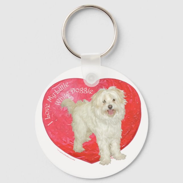 Llavero Havanese / Westie Mezcla Día de San Valentín (Anverso)