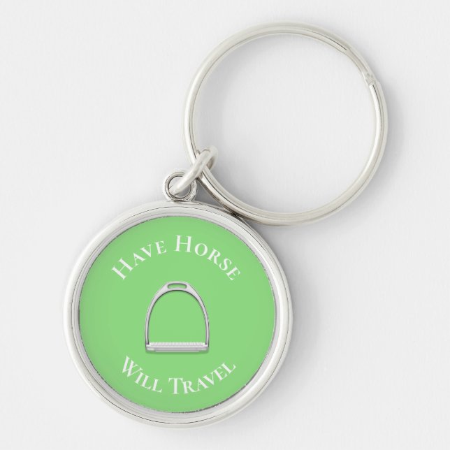 Llavero "Have Horse Will Travel" English Stirrup Lime (Frente)