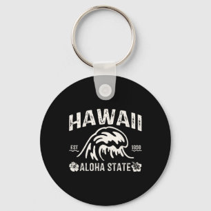 Llavero Hawái Vintage Estado Aloha Ola Surf Playa Hawaiana