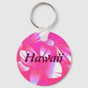 Llavero hawaiano del rosa de la impresión floral