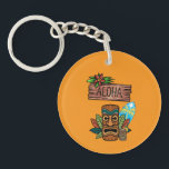 Llavero Hawaii Tiki Mask<br><div class="desc">Bring the spirit of the islands wherever you go 🌺🏄 The Aloha Hawaii Tiki T-Shirt captures the vibrant energy of tropical beaches, surf culture, and Hawaiian island life. Featuring a bold tiki mask, surfboard, tropical leaves, and a refreshing island drink, this design is perfect for beach lovers and summer adventures....</div>