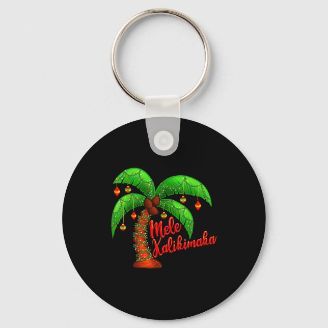 Llavero Hawaiian Christmas Mele Kalikimaka Coconut Tree  (Anverso)