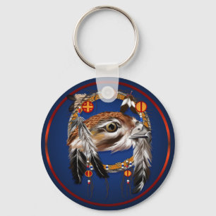 Llavero Hawk Face Dream Catcher Keychain
