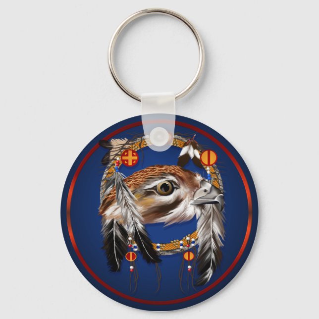 Llavero Hawk Face Dream Catcher Keychain (Anverso)
