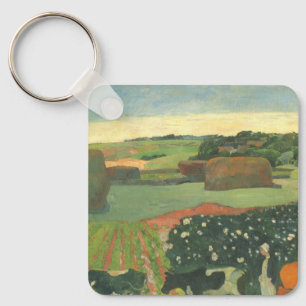 Llavero Haystacks en Bretaña por Paul Gauguin, arte vintag