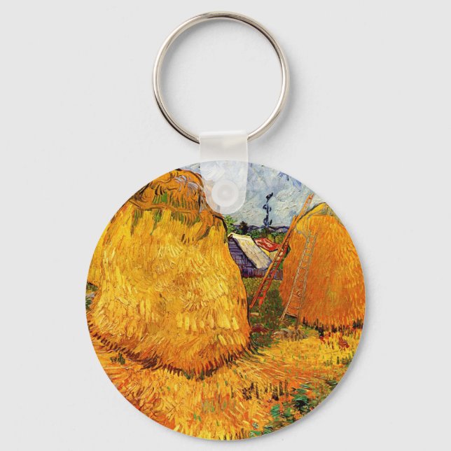 Llavero Haystacks en Provenza por Vincent van Gogh (Anverso)