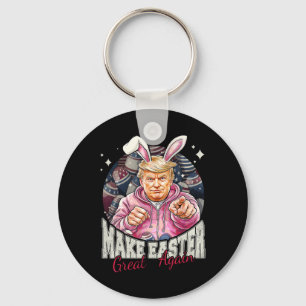Llavero Haz la Pascua Grande de Nuevo Funny Trump Bunny Pr