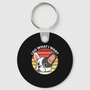 Llavero Haz lo que Quiero Frenchie Retro Bulldog Francés P