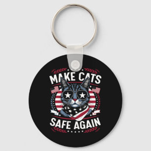 Llavero Haz Que Los Gatos Sean Seguros De Nuevo Trump Gato