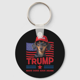 Llavero Haz que los perros salven de nuevo divertido Trump