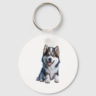 Llavero HD Adorable Alaskan Malamute retrato de cachorro -