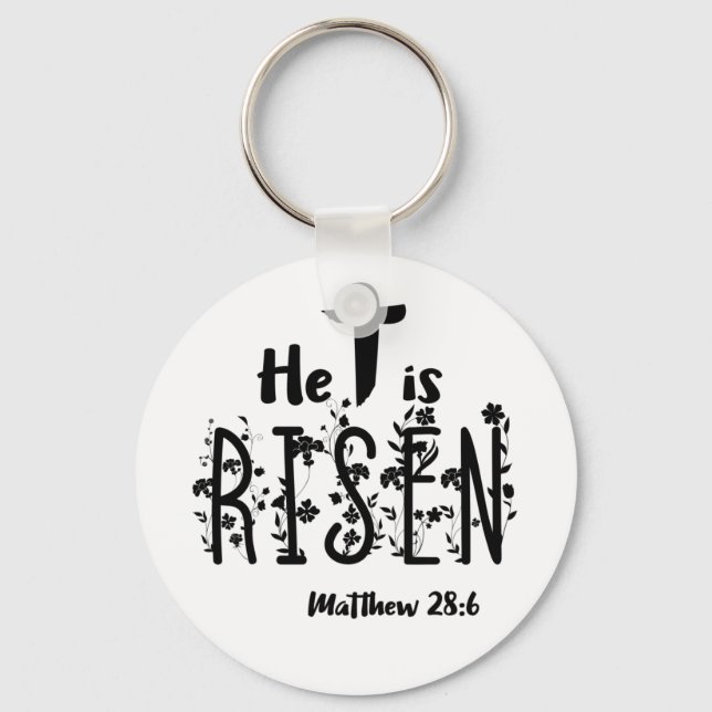 Llavero He Is Risen Easter Scripture (Anverso)