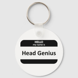 Llavero Head Genius Nametag