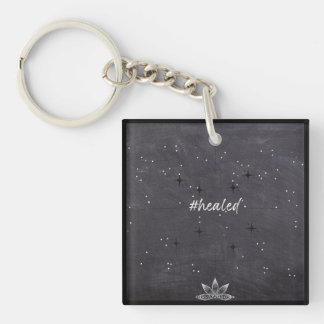 Llavero #healed Acrylic Square Keychain