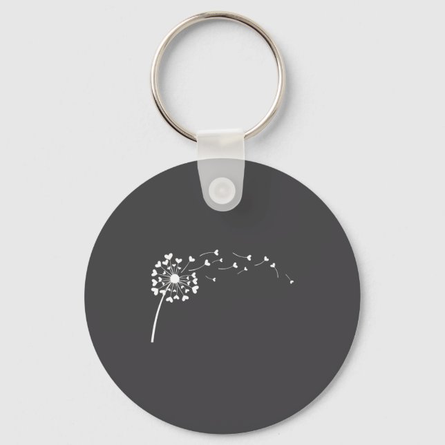 Llavero Heart Dandelion Flower Love Cute Valentines Day Wo (Anverso)