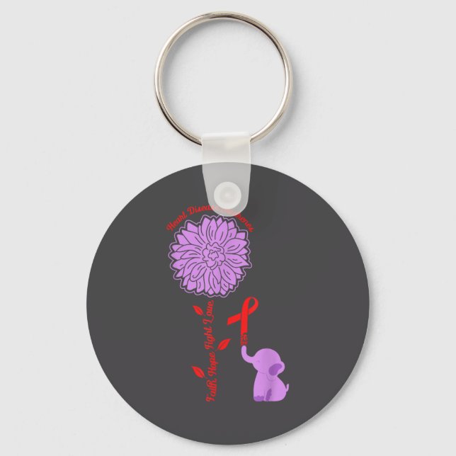 Llavero Heart Disease Awareness Faith Hope Fight Love Card (Anverso)