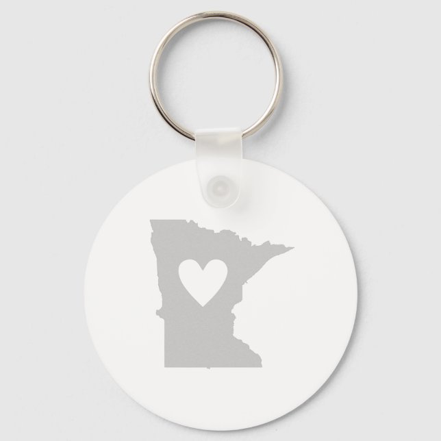 Llavero Heart Minnesota Forma Minnesotan Love North Star (Anverso)