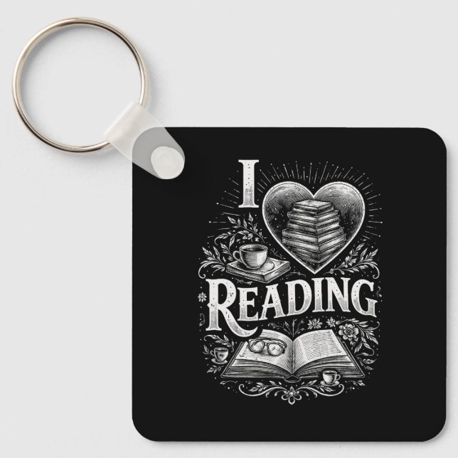 Llavero Heart of a Book Lover (Anverso)