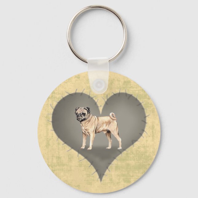 Llavero Heart Pug (Anverso)