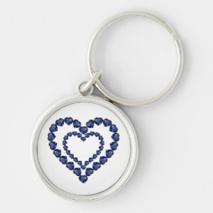 Llavero Heart Sapphire Gemstone