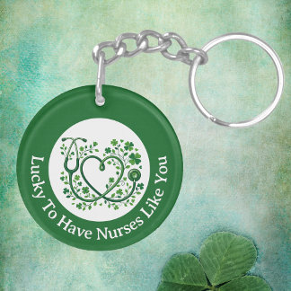 Llavero Heart Shamrock Stethocope Lucky to Have Nurses