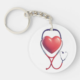 Llavero Heart & Stethoscope Keychain | Gift for Nurses & D