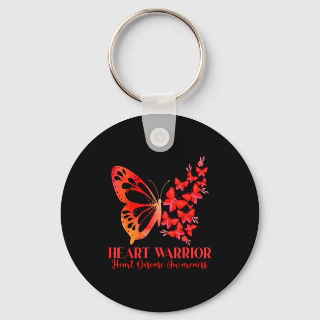 Llavero Heart Warrior Red Ribbon Butterfly Heart Disease A (Anverso)