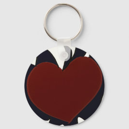 Llavero Heart with Black Flames Keychain