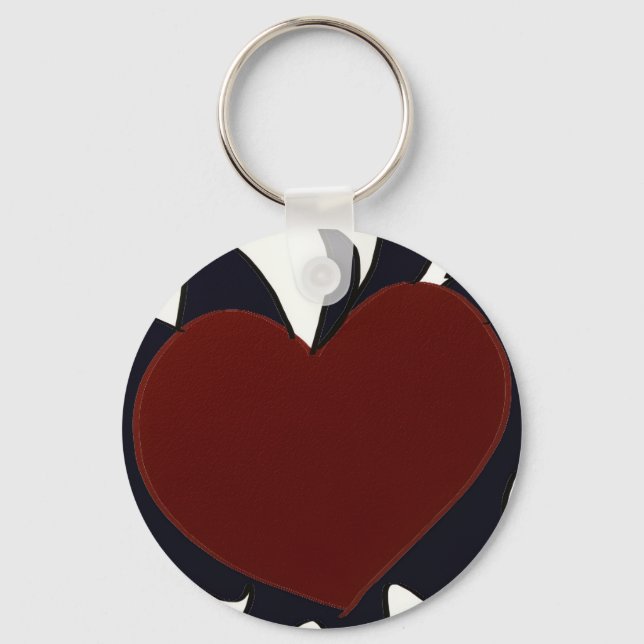 Llavero Heart with Black Flames Keychain (Anverso)