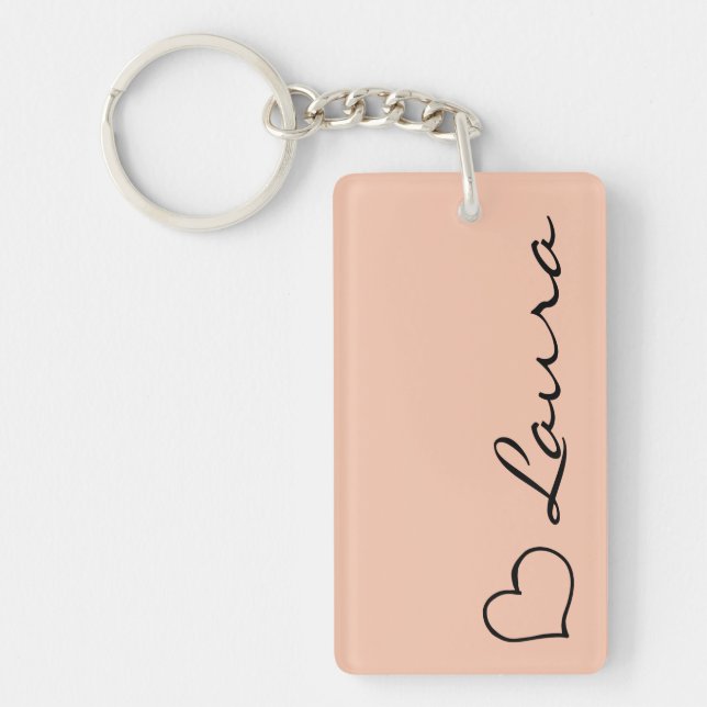 Llavero Heart Your Name Script Custom Gift Keychain (Frente)