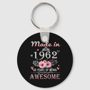 Llavero Hecho En 1962 Regalo Floral De 60 Años De Edad