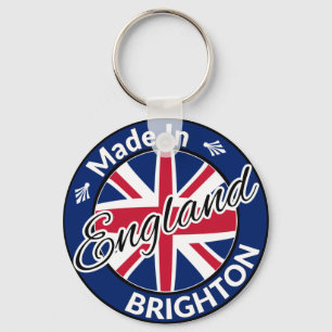 Llavero Hecho en Brighton Inglaterra Bandera de Jack Union