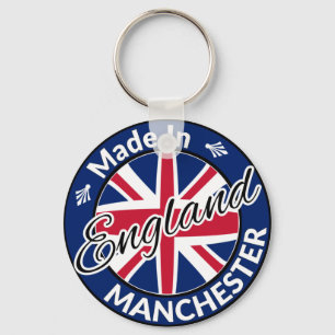 Llavero Hecho en Manchester Inglaterra Bandera de Jack Uni