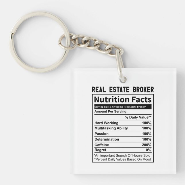 Llavero Hechos divertidos sobre nutrición de los agentes i (Frente)