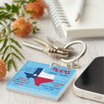 Hechos sorprendentes de Texas Acrylic Keychain