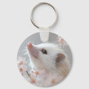 Llavero Hedgehog Adorable Entre Flores De Primavera