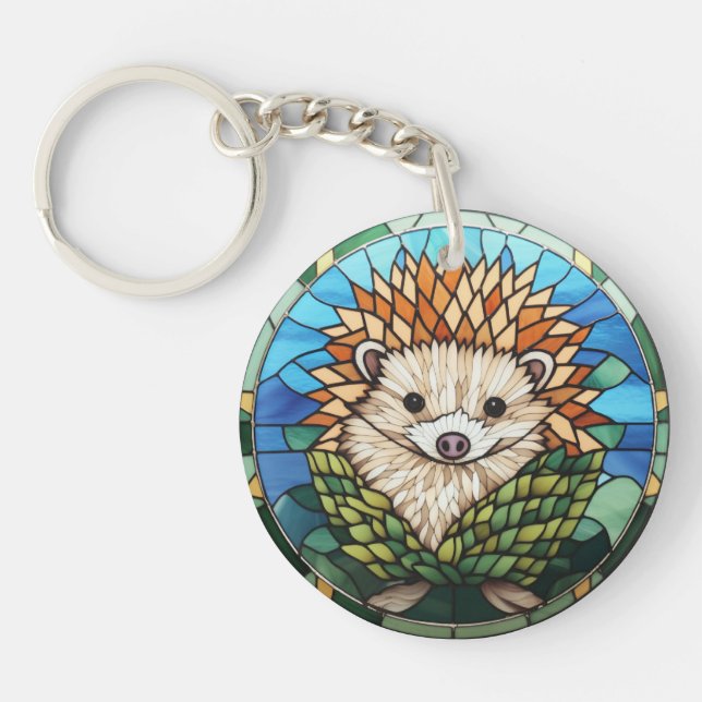 Llavero Hedgehog de vidrio templado dulce (Frente)
