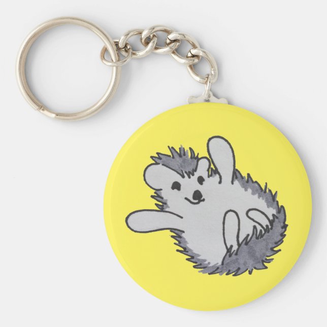 Llavero Hedgehog feliz amarillo (Frente)