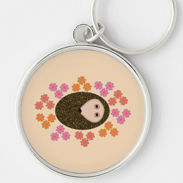 Llavero Hedgehog y Keychain de las flores (Frente)